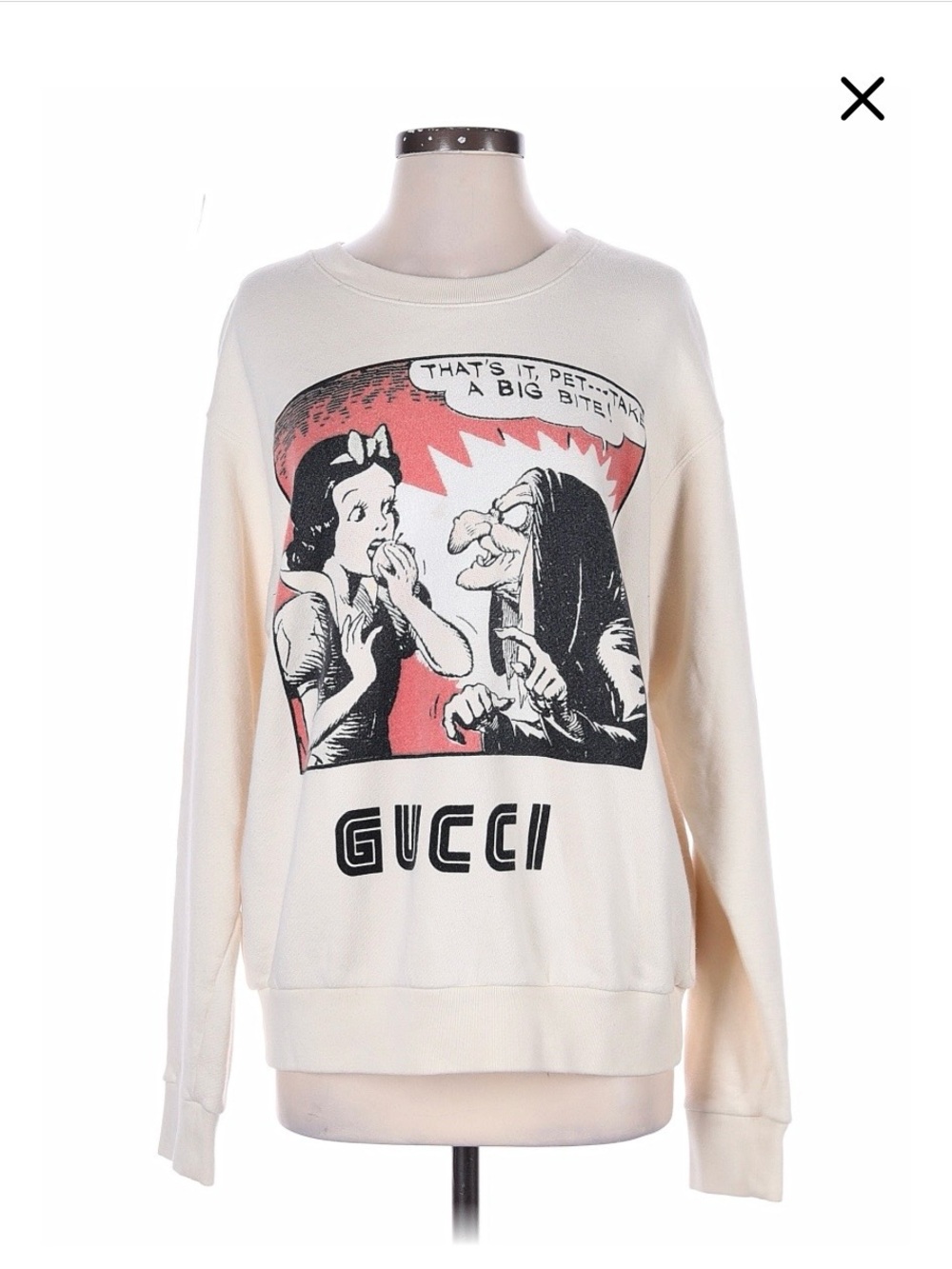 Gucci Cream Crewneck Sweater with Disney & Black Graphic